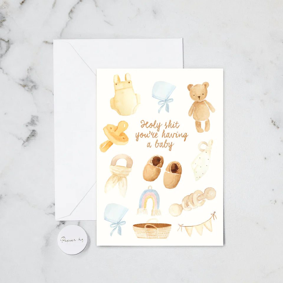 BABY ESSENTIALS GREETING CARD