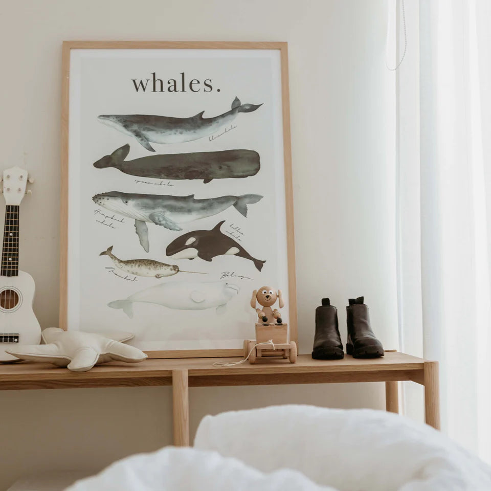 WATERCOLOUR WHALES PRINT