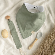 Load image into Gallery viewer, Linen/Towelling Dribble bib ® - Sage

