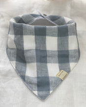 Load image into Gallery viewer, Linen/Towelling Dribble bib ®- Dove Gingham
