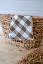 Load image into Gallery viewer, Linen/Towelling Dribble bib ® - Bear Gingham

